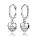 wholesale S925 Sterling Silver Four-Leaf Clover Heart with Zircon Inlaid Ear Hoops Earrings, Fresh and Romantic Sweet Peach Heart Earrings-0-8
