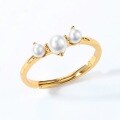 wholesale 925 Silver Gold-Plated Japanese New Geometric Shell Pearl Ring, Fashion Adjustable Open Ring from Source Manufacturer-0-2
