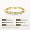 18K Yellow Gold Plated 925 Silver Moissanite Stackable Ring-0-4