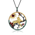 wholesale 925 Silver Designer High-End Gemstone Pendant with Animal Tiger Element and Natural Garnet Necklace-0-4