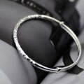 wholesale 9999 Pure Silver Thai Chiang Mai Diamond-Patterned Push-Pull Bracelet for Women, Handcrafted Ancient Hammered Plain Silver Bangle-0-3