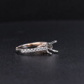 wholesale 9/10/14/18K Gold Classic Minimalist Four-Prong Micro-Set Diamond Engagement Ring Setting-0-1