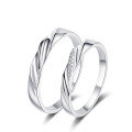 wholesale 925 Sterling Silver Moissanite Pair of Möbius Loop Couple Rings, Fade-Resistant, Simple and Versatile Wholesale-0-4