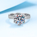 wholesale Pt950-plated S925 sterling silver 3-carat D-color moissanite ring for women, high-quality engagement ring, empty setting wholesale-0-6