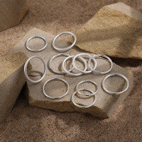 wholesale S990 Sterling Silver Minimalist Smooth Plain Circle Ring for Women, Small and Unique with an Ins High-End Sandblasted Finish-YHJ2025/1.6mm frosted No. 9