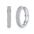 wholesale S925 Sterling Silver Cross-Border Hot-Selling New Moissanite Hoop Earrings, Minimalist and Versatile Women's Moissanite Earrings-0-4