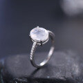 wholesale S925 sterling silver minimalist natural creamy blue moonstone ring 2ct cross-border bestseller-0-1