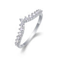 wholesale S925 Sterling Silver Fashion Minimalist Popular Cross-Border Temu Best-Selling Moissanite Hug Ring-0-5