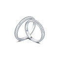 wholesale S925 Sterling Silver Jianjia Dew Couple Rings, Small Batch Design, Zircon Matching Bands for Qixi Festival, Engravable Gift-0-4