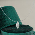 Sterling Silver 1-Carat Moissanite Mermaid's Tear Pendant Necklace-0-0