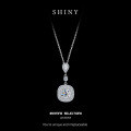 Sterling Silver Summer Pendant Necklace with Micro-Pavé Moissanite-0-4
