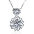 S925 Sterling Silver Moissanite Snowflake Pendant Necklace-0-3