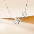wholesale S925 Sterling Silver European and American Designer Minimalist Star Necklace, Unique Small Pendant Collarbone Chain for Women, Versatile Wholesale-0-2