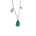 wholesale S925 Sterling Silver High Icy Translucent Yang Green Jadeite Gourd Pendant Necklace for Women, Elegant and Sophisticated New Chinese Style-0-4
