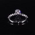 wholesale S925 Sterling Silver Wholesale Moissanite 15 Carat Oval Cut Ring with Certificate, Ins Style-0-2