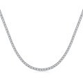 wholesale S925 Sterling Silver European and American Wedding Style Necklace for Women, High-End Round Zirconia Row Diamond Design, Luxurious and Elegant Tennis Necklace-0-4