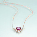 wholesale S925 Sterling Silver Fashionable and Personalized Light Luxury Cultivated Ruby Pendant Necklace-0-1