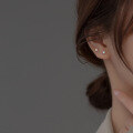 wholesale S925 silver round synthetic opal earrings Korean minimalist delicatewomen's ear jewelry M02022-0-1