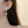 wholesale Metal material first: ZHUOZHFAN Jewelry New European and American Luxe Marquise Pear Drop Earrings Ear Studs for Women, Personalized Fashion Minimalist and Elegant-0-2