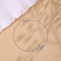 wholesale 925 Sterling Silver Little Prince Bracelet for Women, Small and Luxe Collaboration Star Moon Hand Jewelry with Blue Zircon New Edition-0-3