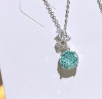 Sterling Silver Butterfly Firework Cut Zircon Necklace, Minimalist Luxury Collarbone Chain-S925 Sterling Silver Fireworks Cut Blue Zircon  925 Silver