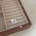 wholesale S925 Sterling Silver Evil Eye Necklace for Women, Korean Spring and Summer New Arrival, Minimalist Design, Small and Exquisite, High-End Collarbone Chain-0-1