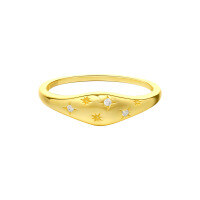 wholesale S925 Sterling Silver Farfan Octagram Ring For Women, Retro Geometric Zircon Cross-border Jewelry-K1587-Gold 8