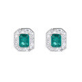 wholesale S925 Sterling Silver Cultivated Emerald Elegant Earrings Inlaid with Precision Crafted Zircon Wedding Banquet Jewelry Wholesale for Women-0-4