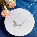 wholesale S925 Sterling Silver Maker's "Deer in Motion" Necklace, Fashion-Forward Minimalist Unique Niche Design Trendy Collarbone Chain-0-5
