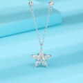 wholesale Sterling Silver S925 Small Five-Point Star Necklace for Women, Minimalist Design, Light Luxury Collarbone Chain, Star Pendant, Poizon Same Style, Christmas-0-3
