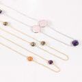 wholesale S925 Silver Fashion Necklace with Natural Gemstones, French-style Long Rainbow Mixed Gemstone Pendant Sweater Chain for Export-0-4