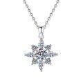Sterling Silver D Color Moissanite 1 Carat Star Necklace Pendant-0-3