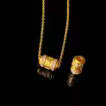 wholesale S925 Gold-Plated Small Waist Spacer Beads DIY Bracelet Necklace Accessories Road-Road Through Large Hole Six-Character Barrel Beads-0-2
