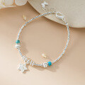 wholesale S925 Silver Fresh Sweet Ins Style Turquoise Butterfly Koi Fish Star Cat's Eye Circular Bracelet S7859-0-2