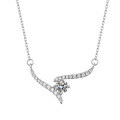 925 Sterling Silver 1ct Moissanite Heart Track Necklace, Women's Light Luxury Pendant-0-3