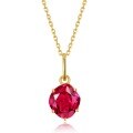 wholesale 925 Sterling Silver Wholesale Minimalist Niche Luxury Women's Fashion Wine Red Ruby Pendant Necklace-0-4
