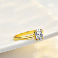 14K Gold Plated S925 Silver Moissanite Oval Women's Ring Factory Live-0-2