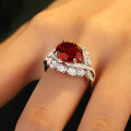 wholesale S925 silver ring with lab-grown 5ct ruby and premium royal blue sapphire in fine jewelry-0-3