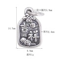 wholesale 999 Silver Pure Silver Pendant with "Peace and Joy" Meaning, Silver Jewelry Bracelet Hand String DIY Material Accessories-0-8