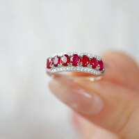 wholesale S925 sterling silver full-body French light luxury classic vintage row diamond ring cross-border bestseller fashion ring for women-BZ0648-White Gold>US Size 8