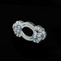 wholesale S925 gold-plated silver body with high-carbon diamonds, royal blue,， women's brooch-0-2