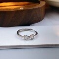 wholesale S925 Sterling Silver Fashion Hollowed-out Minimalist Bow Ring, Advanced Sweet Design Open Adjustable Ring for Gift-0-2