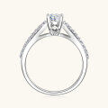wholesale Sterling Silver Light Luxury Ins Style Four-Prong 05 Carat Micro-Set Simulated Moissanite Ring for Women, Fashion Minimalist Zircon Diamond Ring-0-1