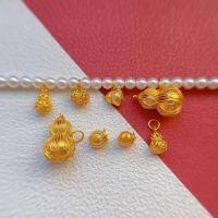 wholesale Gold-Plated S925 Ancient Silver Engraved Six-Character Mantra Gourd Pendant Ruyi Coin Gourd Drop Pendant for Women-A hollow gourd with the word "Fu"