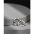 wholesale S925 Sterling Silver Korean-style Versatile Earrings, Ins Niche Artistic Retro Distorted Textured Twist Ear Clips for Women-0-1