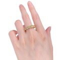 wholesale S925 Sterling Silver 5*5mm Yellow Diamond Eternity Band Stacking Ring for Women, Ins Style-0-4