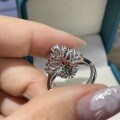 18K Gold Plated Silver Cultured Ruby Pigeon Egg Fashion Ring-0-2