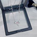 wholesale S925 Sterling Silver Sweetheart Butterfly Diamond-Inlaid Gravity Necklace, Fashionable and Luxurious Niche Design with a High-End Sense Collarbone Chain-0-3
