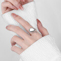 wholesale S925 Sterling Silver European and American Cross-Border Minimalist Geometric Smooth Irregular Shaped Open Ring-0-3
