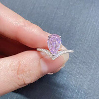 wholesale 925 Silver New High Carbon Diamond Lavender Purple Diamond 7*11 Ring for WomenIns Fashion-R445 Purple Diamond No. 5